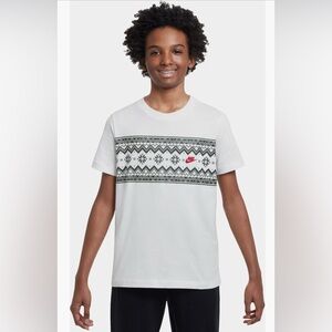 NWT Nike Kid’s Sportswear Cotton Graphic Tee L White
